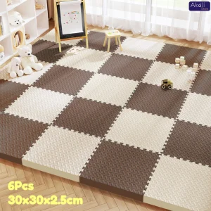 6Pcs Extra Thick 2.5 Cm Baby Play Mats Soft Jigsaw Puzzle Play Mat with Sound Insulation Suitable for Crawling Baby Carpet