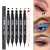 7 Styles Eyeliner Stamp Pen Red Black Liquid Eyeliner Pen Double-ended Lazy Eye Liner Pencil Fast Drying Waterproof Eye Makeup