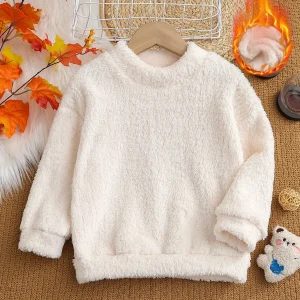 A Comfortable And Soft Plush Top For Girls In Autumn And Winter And A Beige Basic Versatile Double-Sided Plush Jacket For Boys