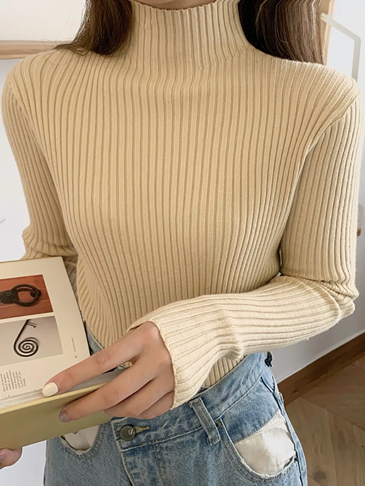 AOSSVIAO 2026 chic Autumn winter Sweater Pullovers Women Long Sleeve casual turtleneck warm basic Sweater knit Jumpers top - Image 2
