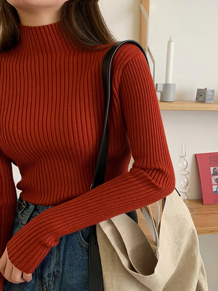 AOSSVIAO 2026 chic Autumn winter Sweater Pullovers Women Long Sleeve casual turtleneck warm basic Sweater knit Jumpers top - Image 4