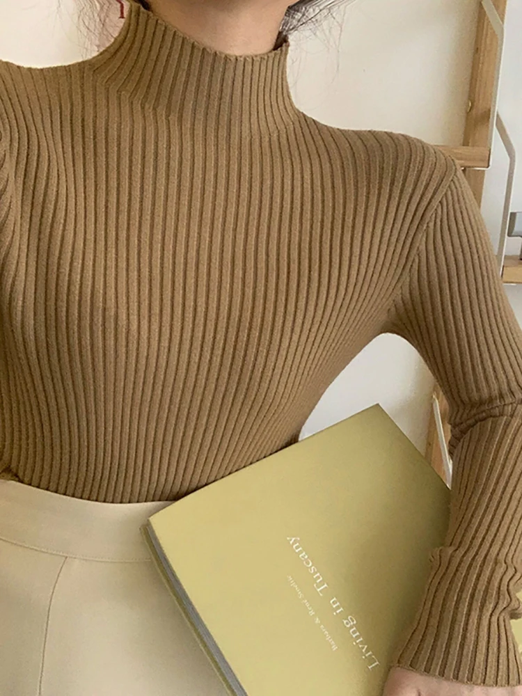 AOSSVIAO 2026 chic Autumn winter Sweater Pullovers Women Long Sleeve casual turtleneck warm basic Sweater knit Jumpers top - Image 5