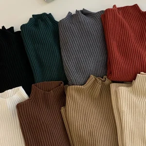 AOSSVIAO 2026 chic Autumn winter Sweater Pullovers Women Long Sleeve casual turtleneck warm basic Sweater knit Jumpers top