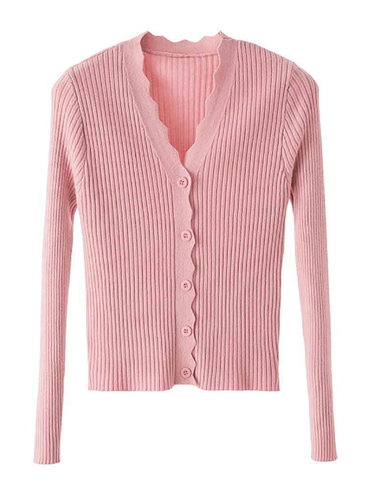 AOSSVIAO Sweater Knitted Cardigan Button Jacket 2026 Autumn Winter V-neck Long Sleeve Casual Tops For Women Sweater Green - Image 6