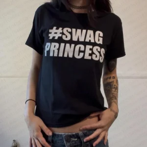 Aesthetic Kawaii clothing retro women's 90s cut top women's baby letter T-shirt Y2k fashion casual 2000s top emo girl Harajuku