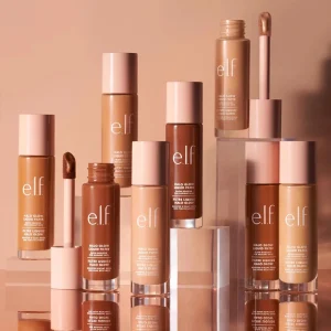 All-in-One Elf Foundation for Oily/Combination/Dry Skin, Long-Lasting Setting Spray, Hydrating Lip Balm & Primer Gel