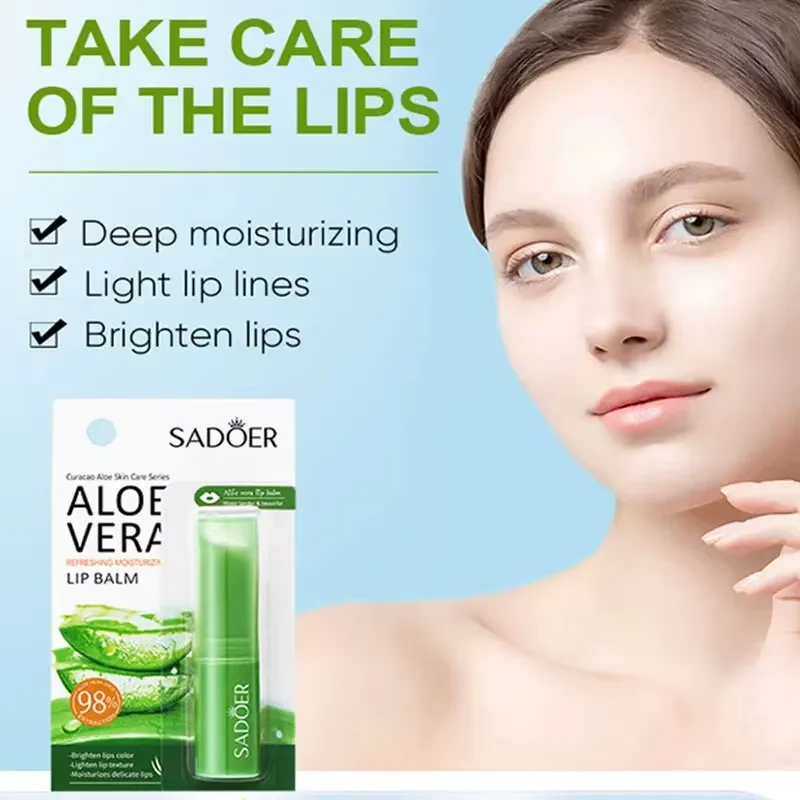 Aloe Lip Balm Healing Lasting Moisturizing All-natural Lip Mask For Dry Lips Lip Moisturizing Power Lip Care Nourishing Repair - Image 2