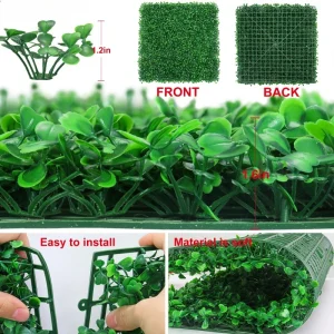 Artificial Plants Grass Wall Backdrop Decoration Boxwood Hedge Panels for Indoor Outdoor Home Garden Balcony Decor Wedding Party