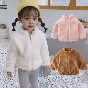 Autumn And Winter Baby Boys And Girls' Cute Outerwear, Sweet Solid Color Warm Women's Baby Clothing