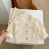Autumn Baby Girl Infant Bead Coarse Needle V-neck Needle Coat Newborn Long Sleeve Cardigan