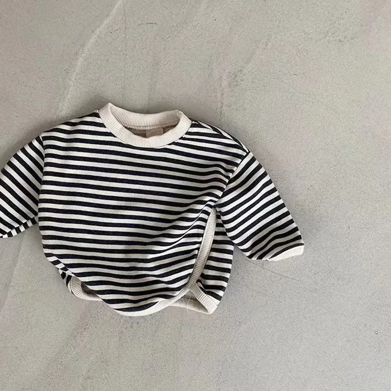 Autumn New Baby Clothes Infant Girls Hoodie Striped Boys Sweatshirts Toddler Tops Clothes - Image 3