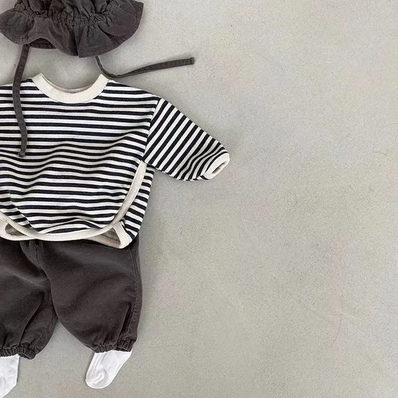 Autumn New Baby Clothes Infant Girls Hoodie Striped Boys Sweatshirts Toddler Tops Clothes - Image 4