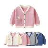 Autumn Winter Baby Knitted Cardigan Sweater Cartoon Animal Long Sleeved Tops Kids Clothes Children Jacket Toddler Warm Coat 0-1y