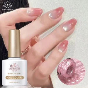 BORN PRETTY 10ml Pink Glitter Cat Magnetic Gel Nail Polish Pink Series Sparkling Ultra Soak Off UV LED Gel Varnish Manicure