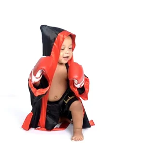 Baby Boxer Boxing Robe Set Newborn Photography Props With Matching Shorts Infant Birthday Photo Accessories Prop Boxing Gloves