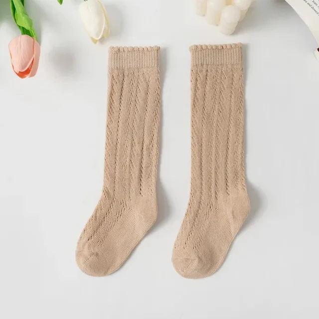 Baby Boys Girls Socks Summer Kids Long Sock Toddlers Knee High Mesh Thin Socks Hollow Soft Cotton Infant Socken For 0-5Years - Image 6