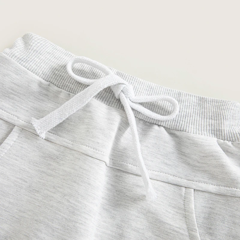 Baby Boys Sweatpant Elastic Waist Drawstring Solid Spring Fall Jogger Trousers with Pockets for Casual Daily - Image 5