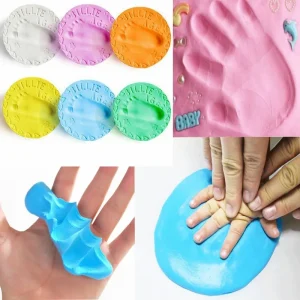 Baby Care Air Drying Soft Clay Baby Handprint Footprint Imprint Kit Casting Parent-child Hand Inkpad Fingerprint