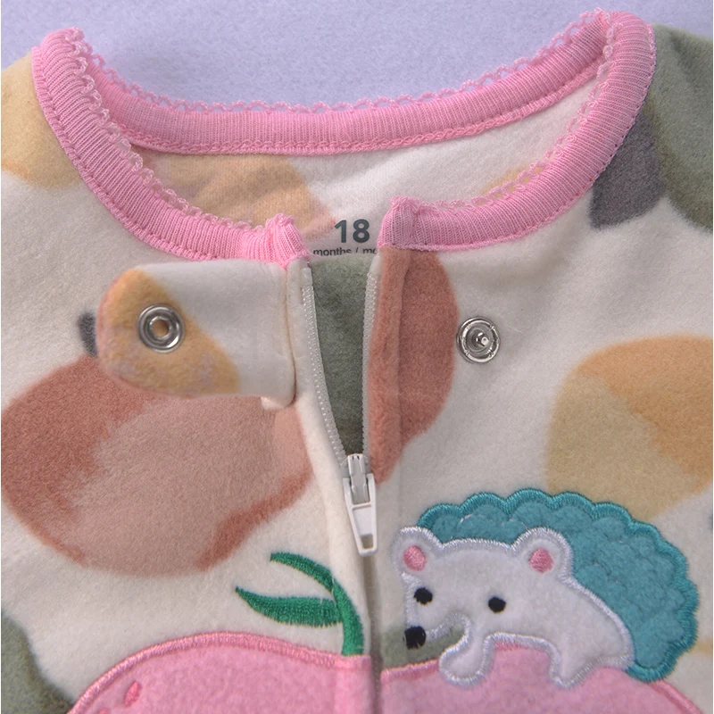 Baby Clothes Spring Autumn Warm Rompers Infant Boy Girl Indoor Pajamas Zipper Fleece Babe Animal Jumpsuit Clothing 9 -24 Months - Image 6