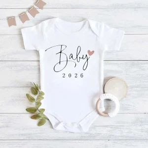 Baby Coming Soon 2026 Announcement Newborn Baby Bodysuit Romper Funny Boys Girls Outfits Body Pregnancy Reveal Clothes