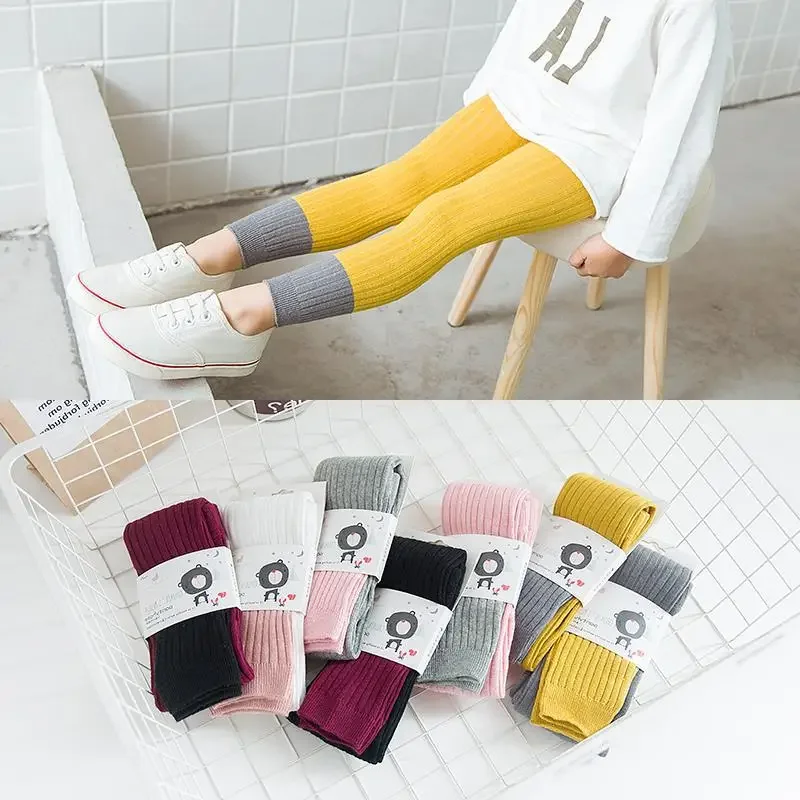 Baby Cotton Leggings for Girls Double Needle Patchwork Spring Autumn for Infant Fashionable Kids Legging - Image 2