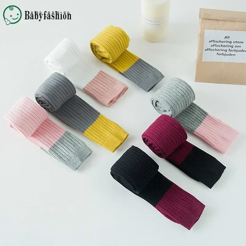 Baby Cotton Leggings for Girls Double Needle Patchwork Spring Autumn for Infant Fashionable Kids Legging - Image 4