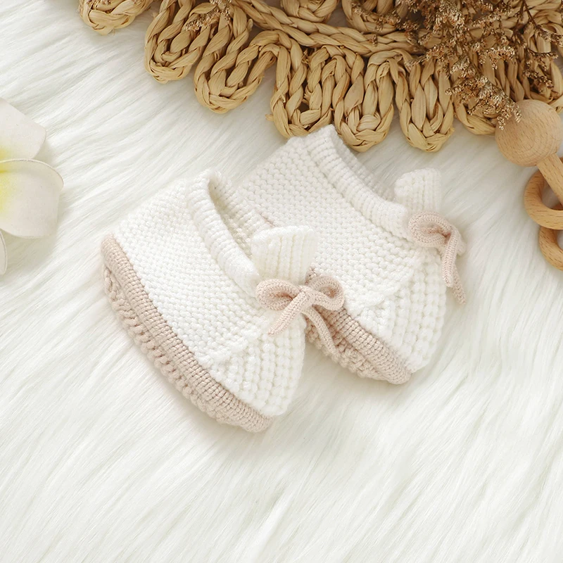 Baby First Walkers Soft Soled Newborn Boys Girls Crib Prewalkers Handmade Knitted Infant Toddler Anti-Slip Footwear Shoes 0-12m - Image 4