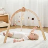 Baby Fitness Rack Wooden Frame Educational Fitness Activity Toy Gym Decoration can Hanging Pendants Sensory Gift Newborn Nursing