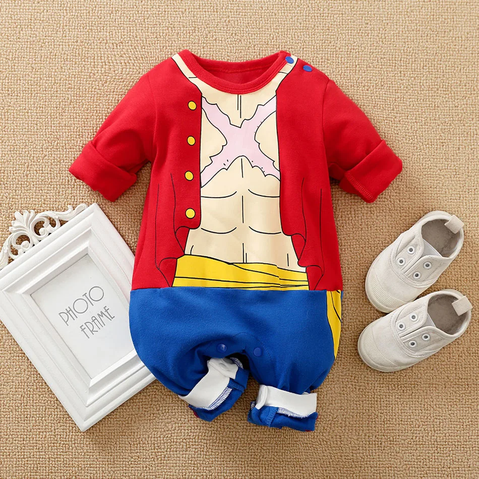 Baby Girl Boy Costume Anime Clothes Newborn Romper Infant Luffy Akatsuki Vegeta Cosplay Jumpsuit Toddler Halloween Costume 0-18M - Image 3