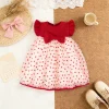 Baby Girl Dress Summer All-Over Print Heart Bow Girl Dress Adorable First Birthday Baby Dress Baby Girl Clothes