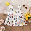 Baby Girl Dress Summer Colorful Love Girl Dress Cute Dragonfly Crossbody Bag Baby Girl Dress (0-3 Years Old)