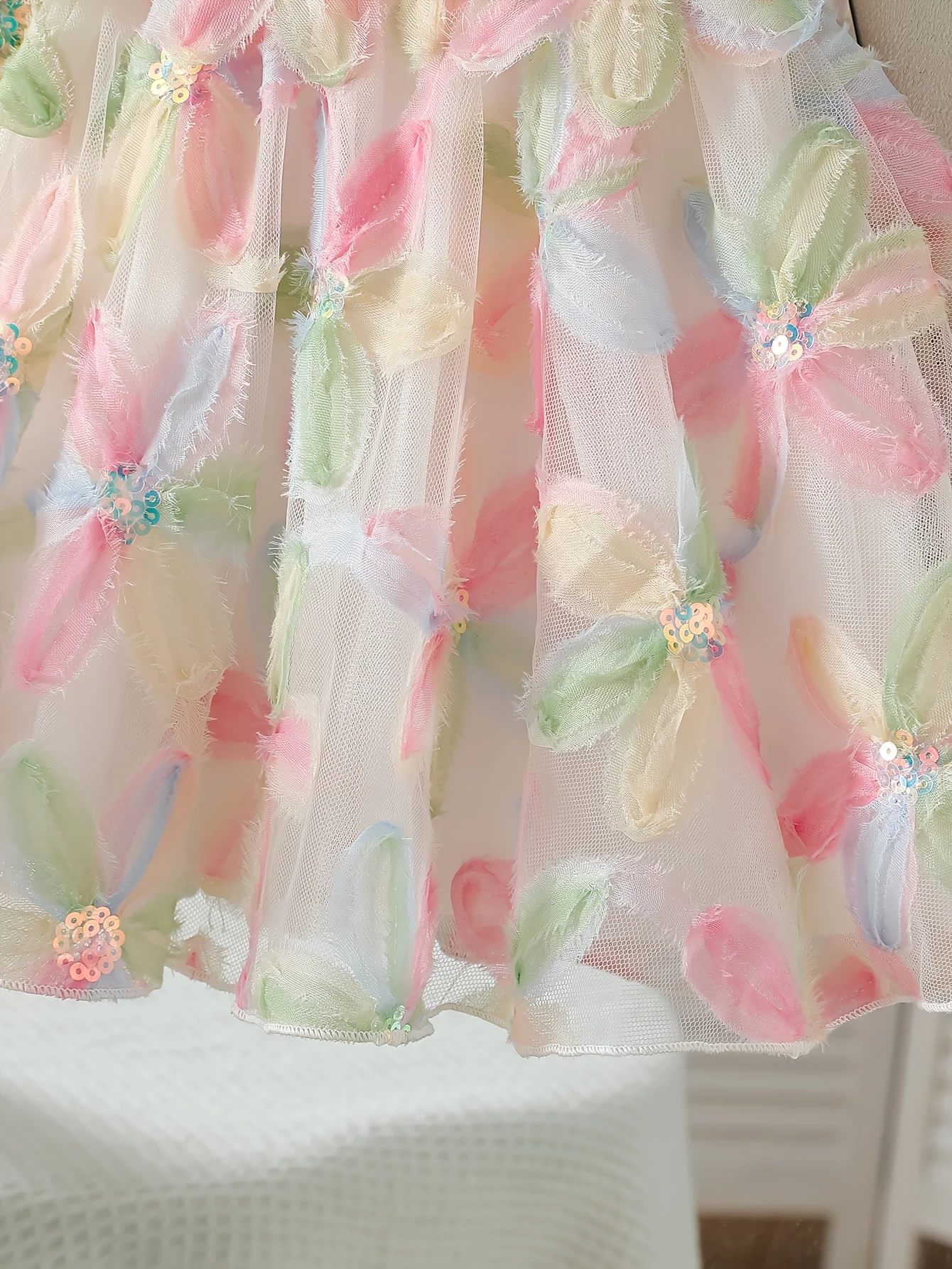 Baby Girl Summer Sweet Flower Tulle Puff Dress Gentle Princess Gown | Birthday & Valentine's Day Gift for 1st Birthday Party - Image 5