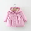 Baby Girl'S Winter Cute Solid Color Girl'S Jacket Sweet Beauty Baby Floral Hooded Jacket Long Sleeved Jacket (0-3 Years Old)