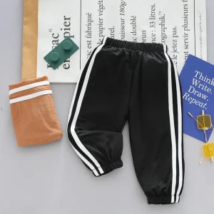 Baby Pants Spring/Summer Baby Solid Stripe Simple Ice Silk Comfortable Pants