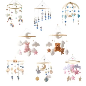 Baby Rattle Toy 0-12 Months Wooden Mobile On The Bed Newborn Music Box Bed Bell Hanging Toys Holder Bracket Infant Crib Boy Toys