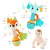 Baby Rattles 0-6 Month Baby Soft Rattles Shaker Hand Grab Sensory Shaker Teething Toys for Babies 6-12 Months Animal Plush Toys