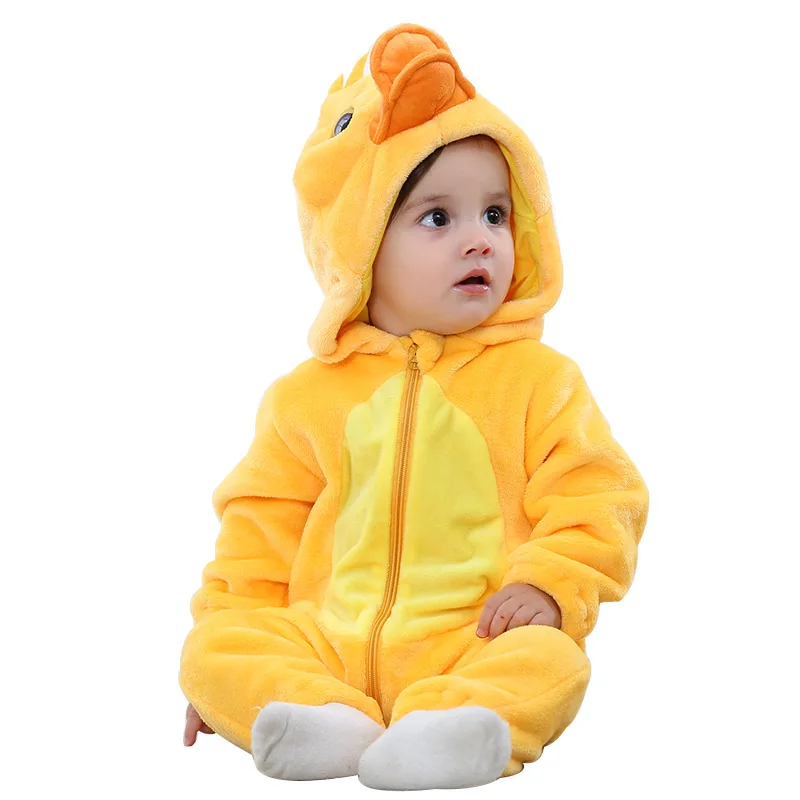 Baby Rompers Kids Cosplay Winter Flannel One-Pieces Hooded Jumpsuits Stitch Jumpers Overall Girl Grows Boy Growings Roupa Bebes - Image 4