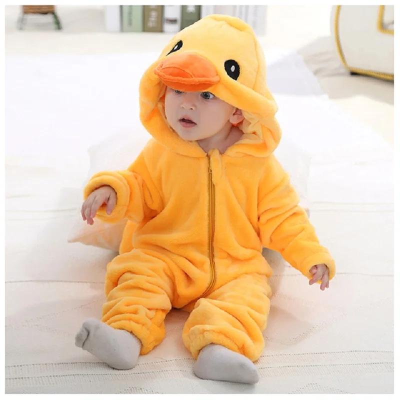 Baby Rompers Kids Cosplay Winter Flannel One-Pieces Hooded Jumpsuits Stitch Jumpers Overall Girl Grows Boy Growings Roupa Bebes - Image 5