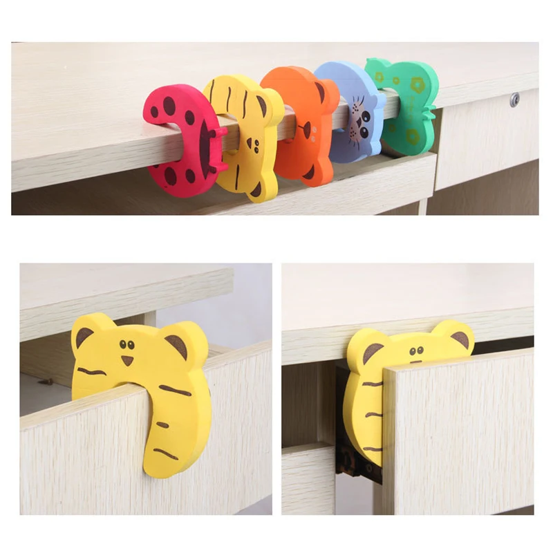 Baby Safety For Newborn Furniture Protection Card Door Stopper Security Cute Animal Care Child Lock Finger Protector - Image 5