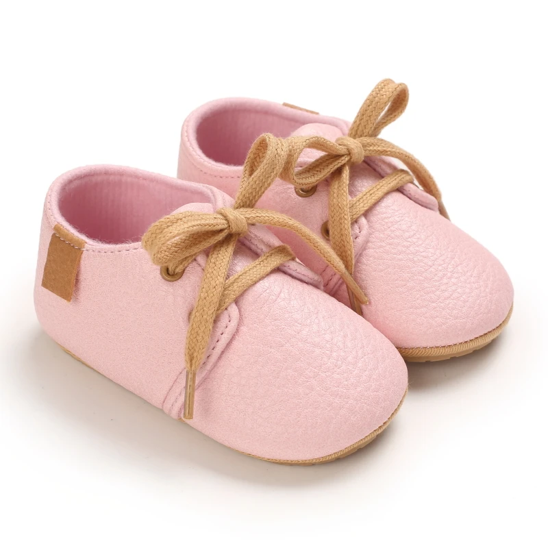 Baby Shoes Retro PU Leather Boy Girl Shoes Toddler Rubber Sole Anti-Slip First Walkers Unisex Newborn Moccasins - Image 4