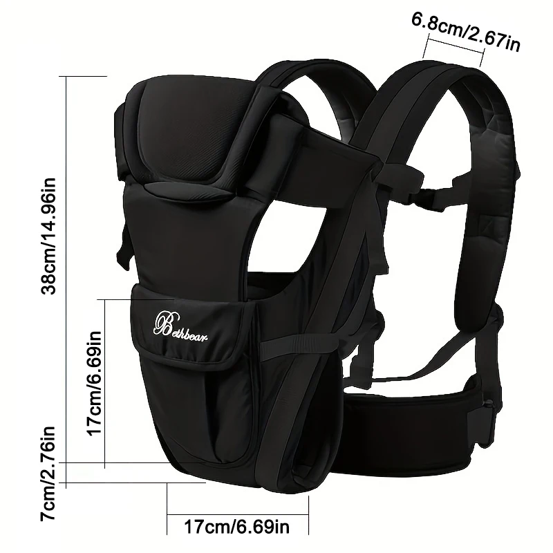 Baby Sling Carrier, 4-in-1 Ergonomic Baby Backpack Carrier, Easily Adjustable Baby Carrier Newborn to Toddler - Image 6