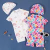 Baby Swimsuit Zipper Swimwear Toddler Infant Bathing Suit Rash Guard Swimming Beachwear One Piece Sunsuit With Hat