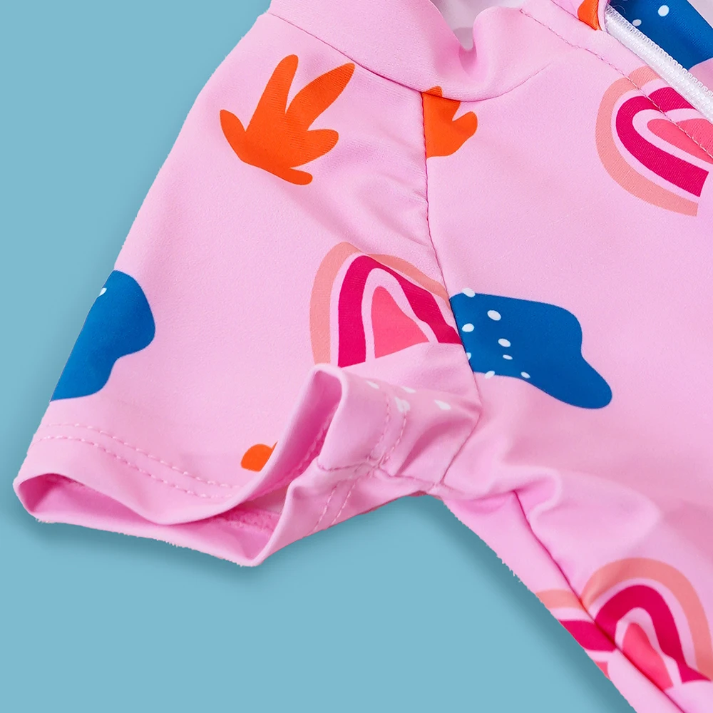 Baby Swimsuit Zipper Swimwear Toddler Infant Bathing Suit Rash Guard Swimming Beachwear One Piece Sunsuit With Hat - Image 5