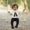 Baby boy and girls shirt outfit sweater shirt long sleeves girls clothes letter A children's sweater shirt family children set