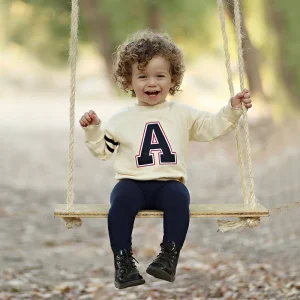 Baby boy and girls shirt outfit sweater shirt long sleeves girls clothes letter A children's sweater shirt family children set