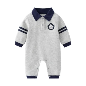 Baby onesies, cotton simple spring and autumn style long-sleeved climbing clothes, boy baby Ha clothes fashion outerwear