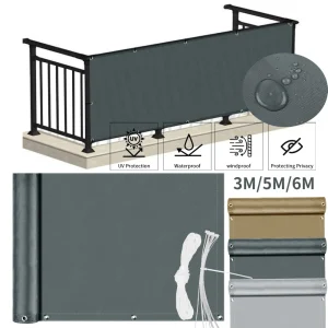 Balcony Privacy Screen Fence Cover UV Protection Water-Resistant Shield Shade Cloth for Deck Patio Backyard Garden Outdoor Pool
