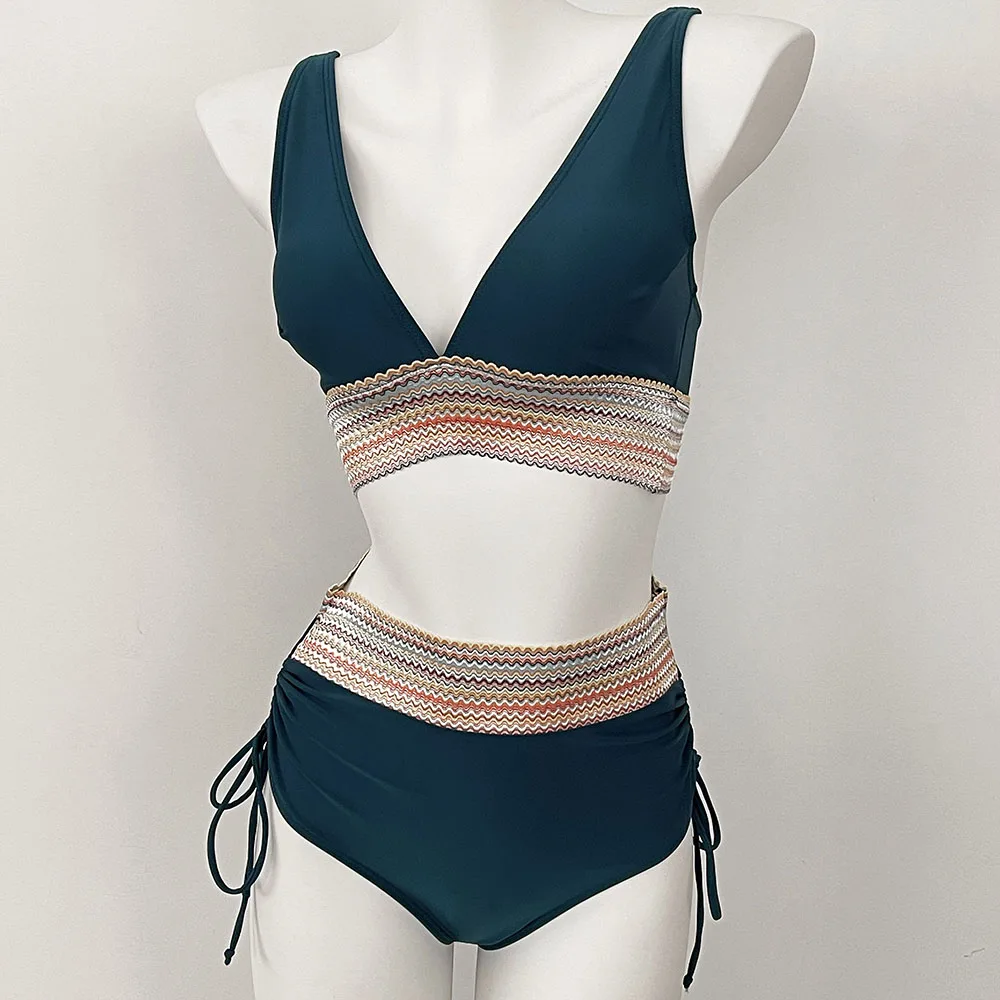 Bathing Suit Women Beahwear Sexy Bikini Swimwear Women High Waisted Bikini Sets Female Swimsuits Summer Two Pieces Drawstring - Image 2