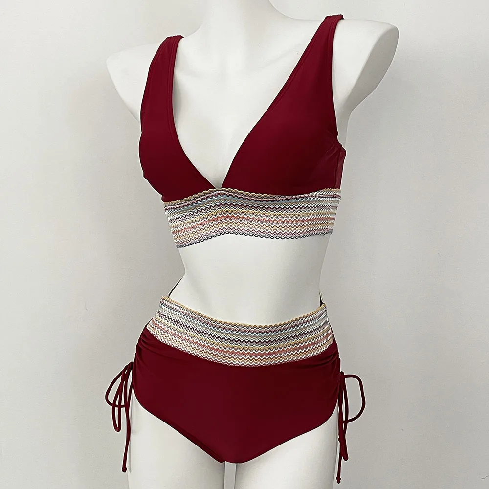 Bathing Suit Women Beahwear Sexy Bikini Swimwear Women High Waisted Bikini Sets Female Swimsuits Summer Two Pieces Drawstring - Image 5