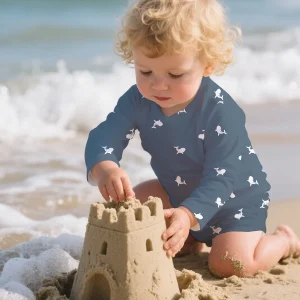 Boy Girl Swimsuits Kids Long Sleeve Swimwear Sets Children Bathing Suit Summer Toddler Learn Swimming Suits for 0-3Years Baby